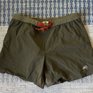 Tracksmith Olive Green Trail Shorts